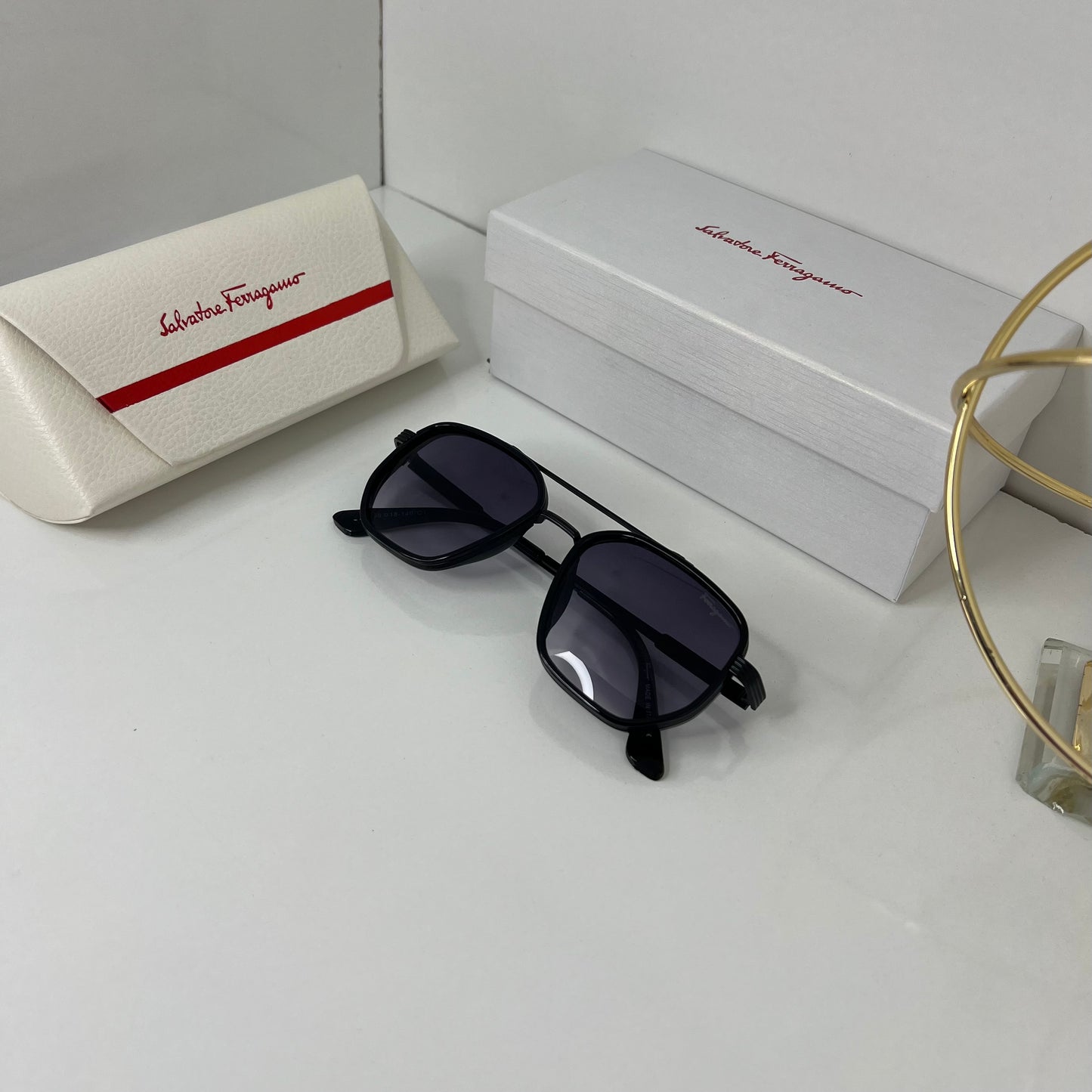Lunettes Ferragamo Bleu fumée