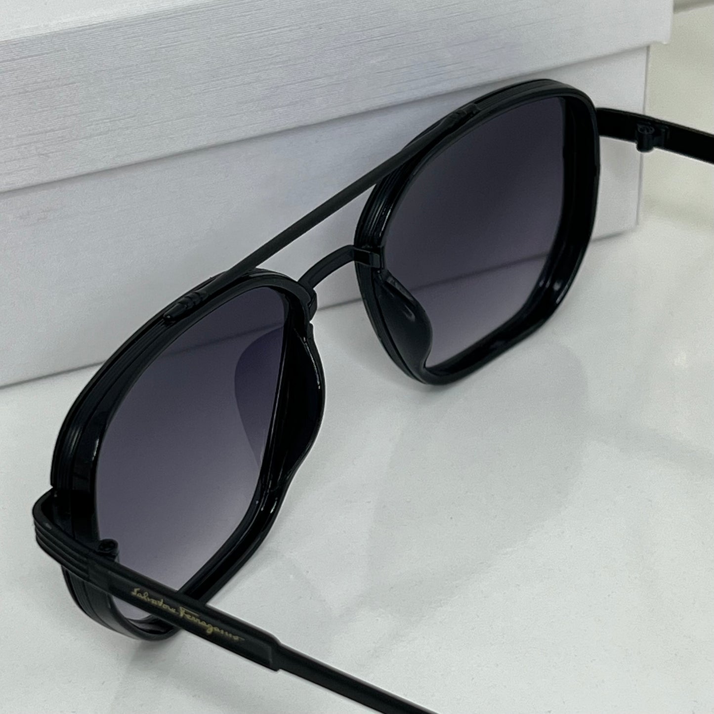 Lunettes Ferragamo Bleu fumée