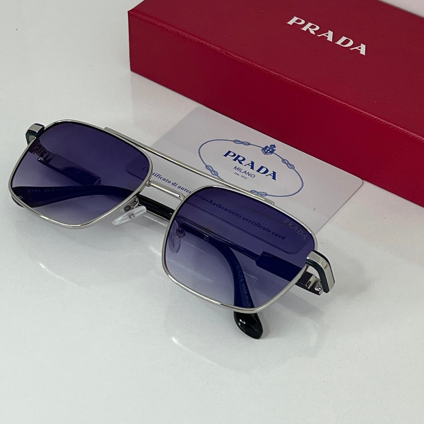 Lunettes Prada Bleu/Argente