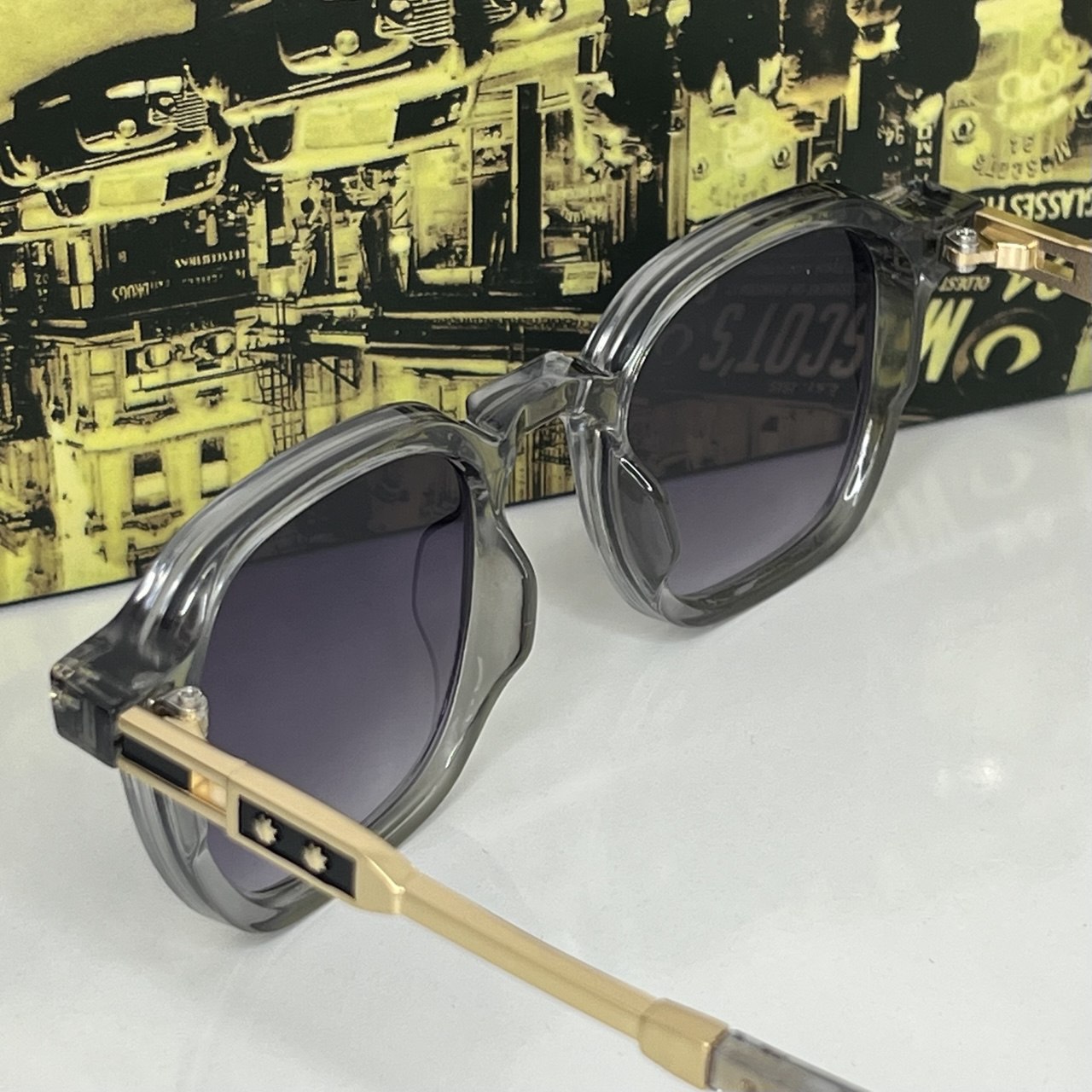 Lunettes Moscot Gris/Gold Classique