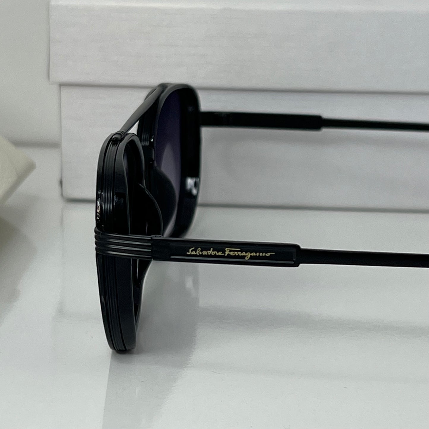 Lunettes Ferragamo Bleu fumée