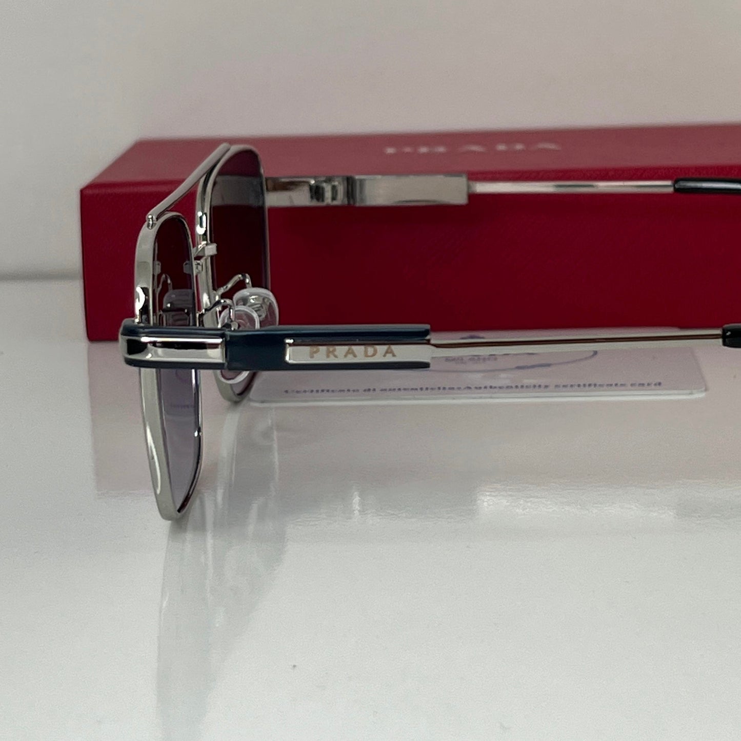 Lunettes Prada Bleu/Argente