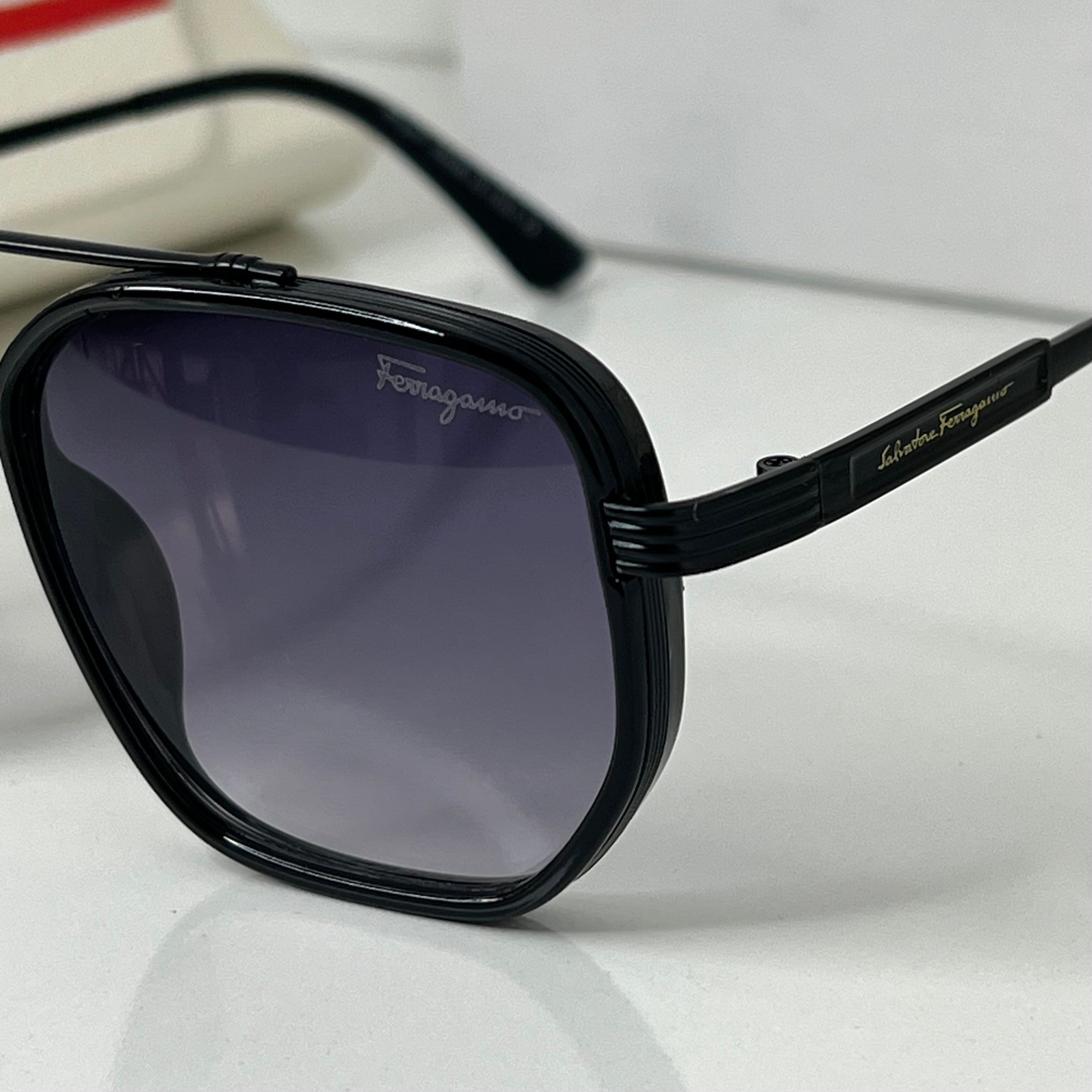 Lunettes Ferragamo Bleu fumée