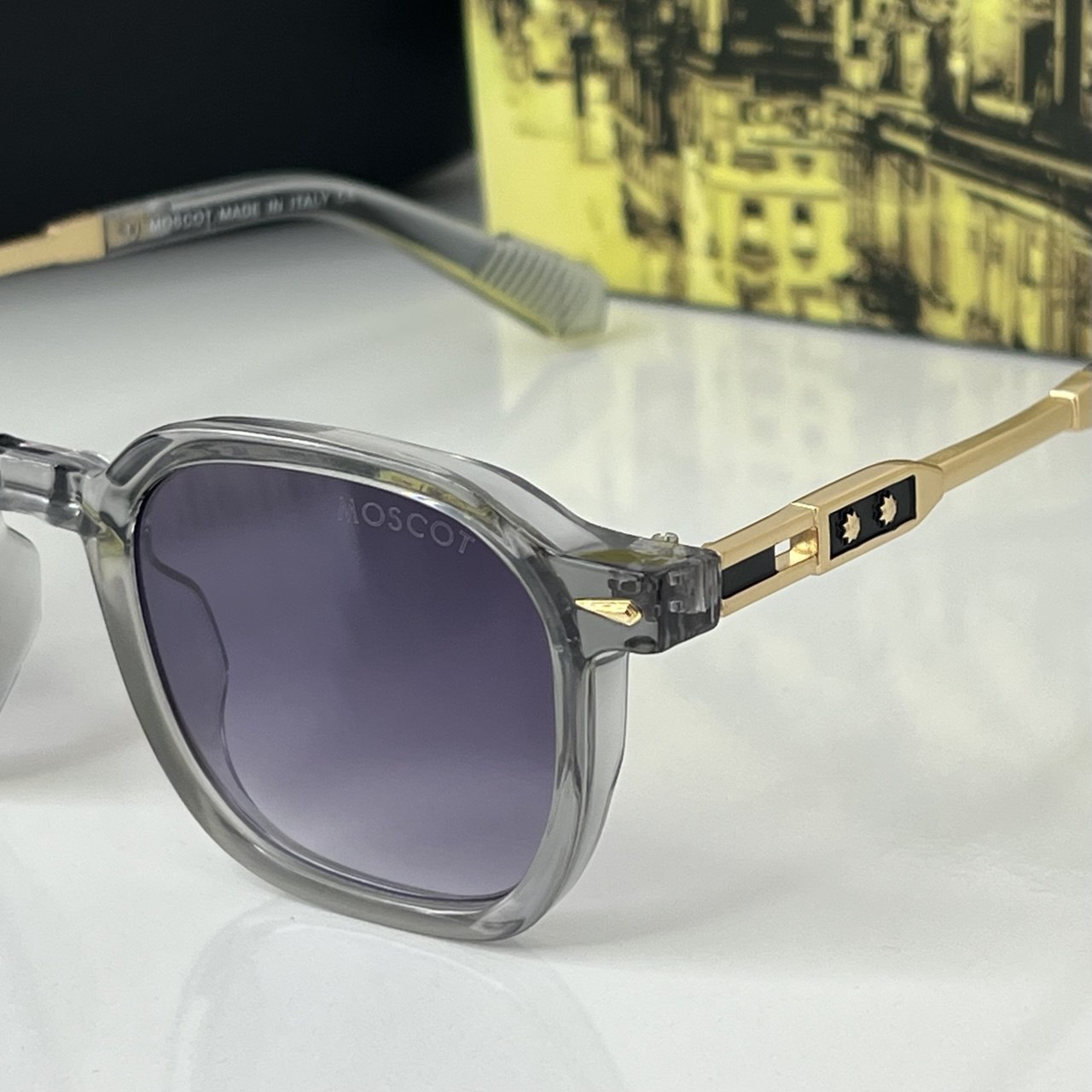 Lunettes Moscot Gris/Gold Classique